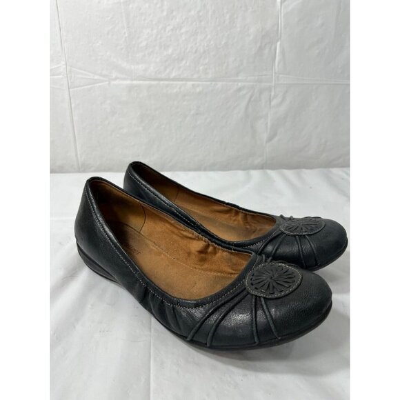 Naturalizer N5 Womens Ballet Flat black Leather Medallion Size 8 - Picture 1 of 12